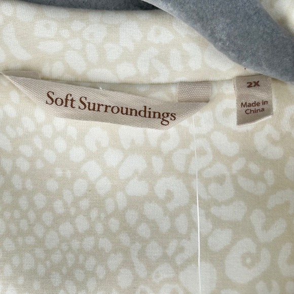 Soft Surroundings Leontine Ponte Animal Blazer Jacket Cream Womens Plus Size 2X - Picture 7 of 16